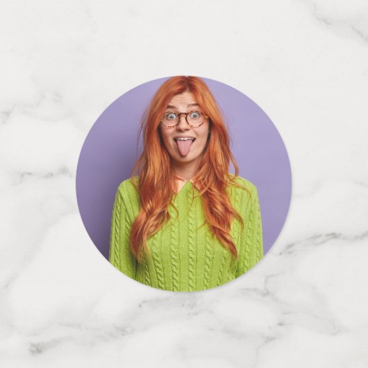 Funny Personalisiert Party Head Custom Foto Face Konfetti (Klein Vorderseite)