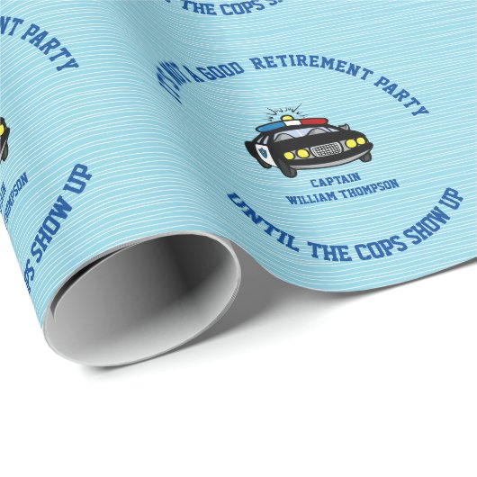 Funny Personalisiert Polizist Retirement Geschenkpapier (Rolleneckpunkt)