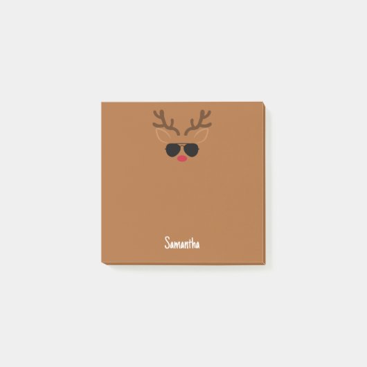 Funny Personalisiert Reindeer Sticky Notes Post-it Klebezettel (Vorderseite)