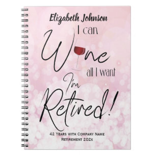 Funny Personalisiert Retirement Wine Notizblock