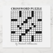 Funny Personalisiert Schwarz-weiß Crossword Puzzle Bierflaschenetikett (Einzelnes Label)