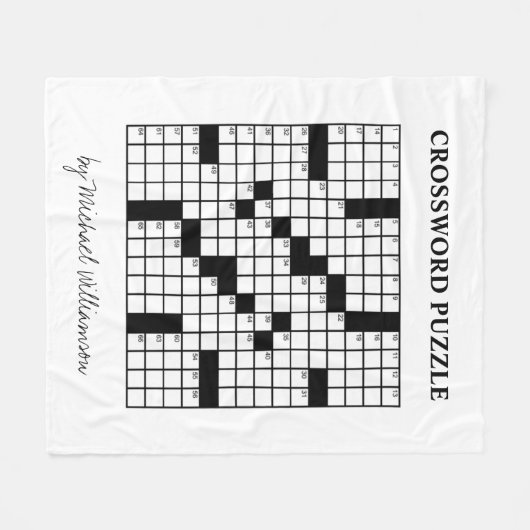 Funny Personalisiert Schwarz-weiß Crossword Puzzle Fleecedecke (Vorderseite (Horizontal))