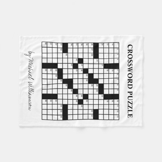 Funny Personalisiert Schwarz-weiß Crossword Puzzle Fleecedecke (Vorderseite (Horizontal))