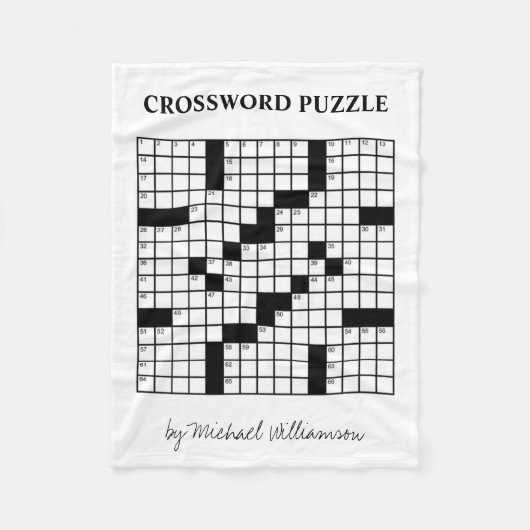 Funny Personalisiert Schwarz-weiß Crossword Puzzle Fleecedecke (Vorderseite)