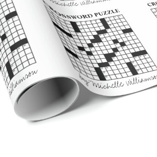 Funny Personalisiert Schwarz-weiß Crossword Puzzle Geschenkpapier
