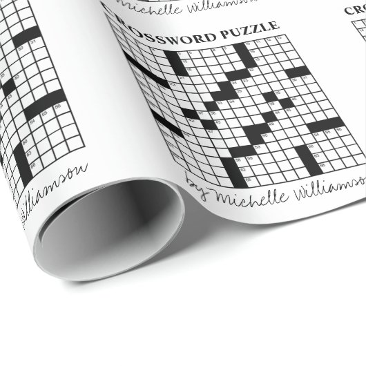 Funny Personalisiert Schwarz-weiß Crossword Puzzle Geschenkpapier (Rolleneckpunkt)