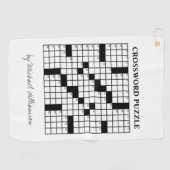 Funny Personalisiert Schwarz-weiß Crossword Puzzle Golfhandtuch (Horizontal)