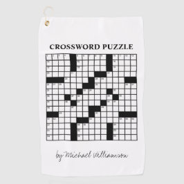 Funny Personalisiert Schwarz-weiß Crossword Puzzle Golfhandtuch
