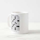 Funny Personalisiert Schwarz-weiß Crossword Puzzle Kaffeetasse (Vorderseite Links)