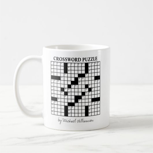 Funny Personalisiert Schwarz-weiß Crossword Puzzle Kaffeetasse (Links)