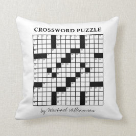 Funny Personalisiert Schwarz-weiß Crossword Puzzle Kissen