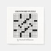 Funny Personalisiert Schwarz-weiß Crossword Puzzle Serviette (Vorderseite)