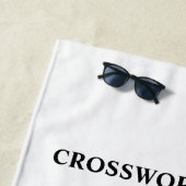 Funny Personalisiert Schwarz-weiß Crossword Puzzle Strandtuch (Beispiel)