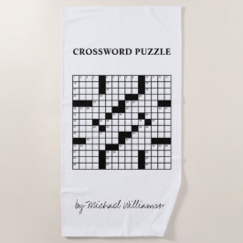 Funny Personalisiert Schwarz-weiß Crossword Puzzle Strandtuch