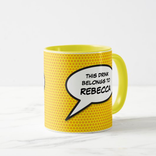 Funny Personalisiert Speech Bubble Tasse (VorderseiteRechts)