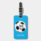 Funny Personalisiert Sport Fußball Blau Gepäckanhänger (Vorderseite vertikal)