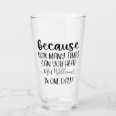 Funny Personalisiert Teacher Geschenk wegen Pint Glas (Vorderseite)