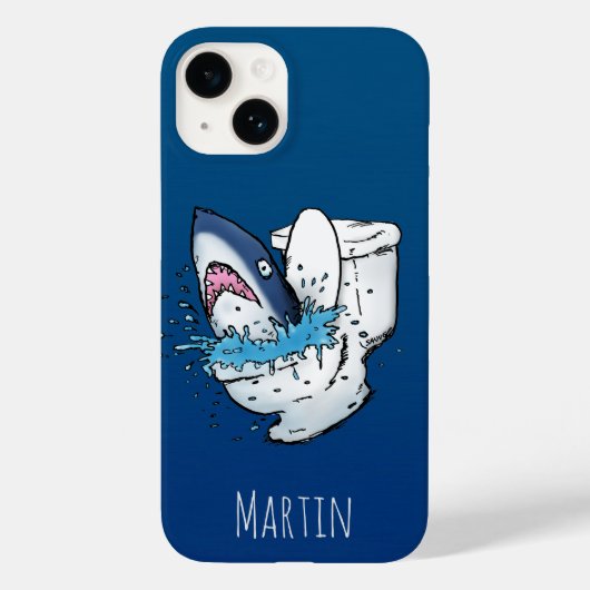 Funny Personalisiert Toilet Shark Case-Mate iPhone Hülle (Rückseite)