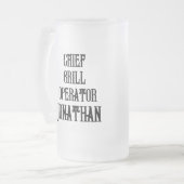 Funny Personalisiert Vater Club Chief Grill Operat Mattglas Bierglas (Vorderseite Links)