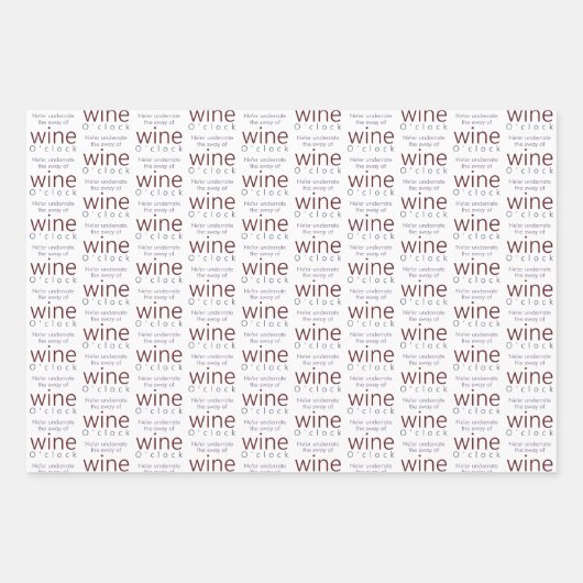 Funny Personalisiert Wine O'clock Geschenkpapier Set (Vorderseite 2)