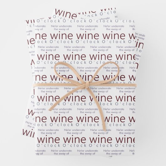 Funny Personalisiert Wine O'clock Geschenkpapier Set (Beispiel)