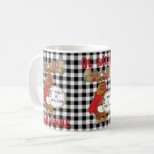 Funny Personalisierte Elche macht Merry Black Red Kaffeetasse (Vorderseite Links)