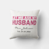 Funny personalisierte frisch verheiratete Braut od Kissen (Rückseite)