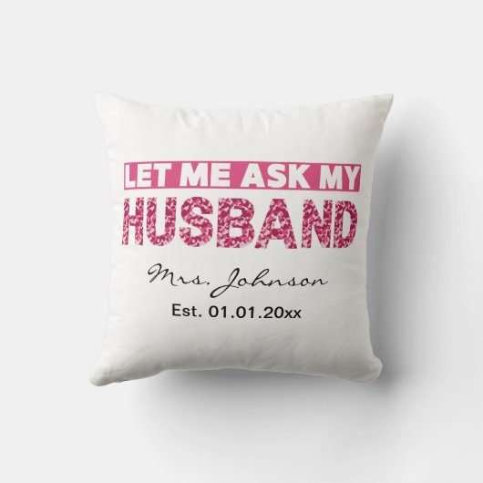 Funny personalisierte frisch verheiratete Braut od Kissen (Rückseite)