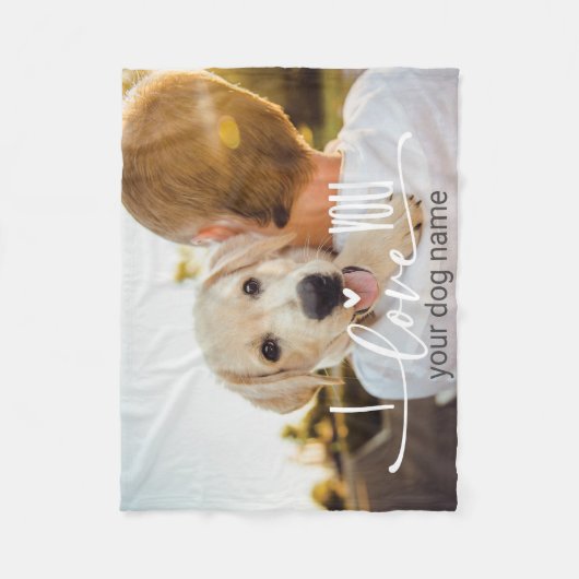 Funny Personalisierte Liebe Paw Print Dog Lover Fo Fleecedecke (Vorderseite)