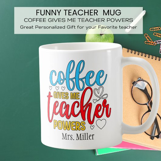 Funny Personalisierter Kaffee gibt Teacher-Powern Kaffeetasse