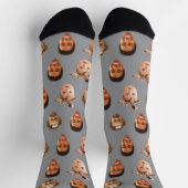 Funny Personalisierter Vater 3 Kids Foto Grau Socken (Oben)