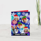 Funny personalisierter Weihnachtshüte Foto im Loch Einladung (Vorderseite)