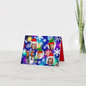 Funny personalisierter Weihnachtshüte Foto im Loch Einladung (Vorderseite)