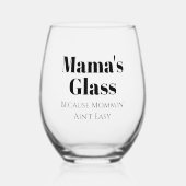 Funny Personalisiertes Geschenk für Mama, die Lieb Weinglas Ohne Stiel (Vorderseite)