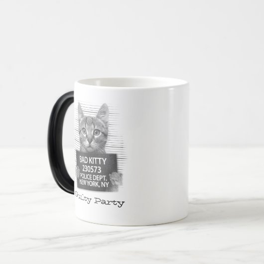 Funny Personalize Guilty Kitty Verwandlungstasse (Vorderseite Links)