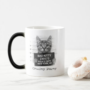 Funny Personalize Guilty Kitty Verwandlungstasse