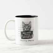Funny Personalize Guilty Kitty Zweifarbige Tasse (Links)