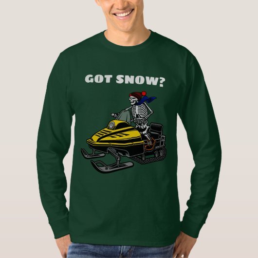 Funny Personalize Snowmobile Skeletter T-Shirt (Vorderseite)