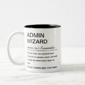 Funny Personalized Admin Wizard Definition Zweifarbige Tasse (Links)