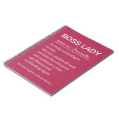 Funny Personalized Boss Lady Definition Notebook Notizblock (Linke Seite)