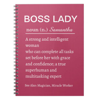 Funny Personalized Boss Lady Definition Notebook Notizblock