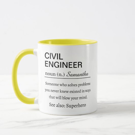 Funny Personalized Civil Engineer Definition Tasse (Links)