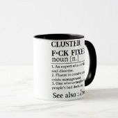 Funny Personalized Cluster F*ck Fixer Mug Definiti Tasse (VorderseiteRechts)