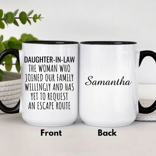 Funny Personalized Daughter In Law Tasse