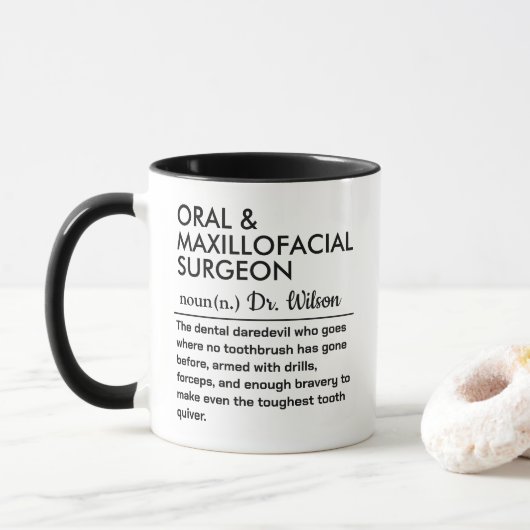 Funny Personalized Dentist Definition Tasse (Mit Donut)