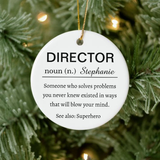 Funny Personalized Director Definition Keramik Ornament (Baum)