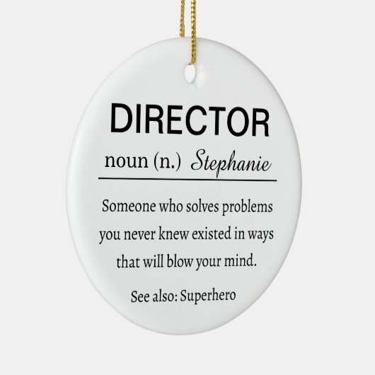 Funny Personalized Director Definition Keramik Ornament (Rechts)