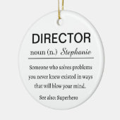 Funny Personalized Director Definition Keramik Ornament (Links)