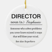 Funny Personalized Director Definition Keramik Ornament (Hinten)
