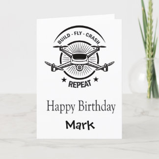 Funny Personalized Drone Pilots Birthday Card Feiertagskarte